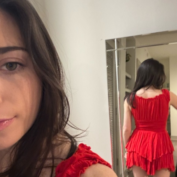 Princess Polly Bright Red Ruffle Dress - Picture 2 of 3